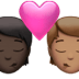 🧑🏿‍❤️‍💋‍🧑🏽 kiss: person, person, dark skin tone, medium skin tone display on Apple